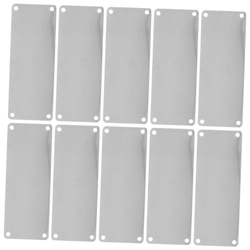 BELLIFFY 10 Stück Teiliges Namensschilder Blanko Schilder zum Gravieren mit Löchern Vielseitige Metallplatten für DIY Bastelprojekte Geeignet für Tür Büro und Geschenke von BELLIFFY