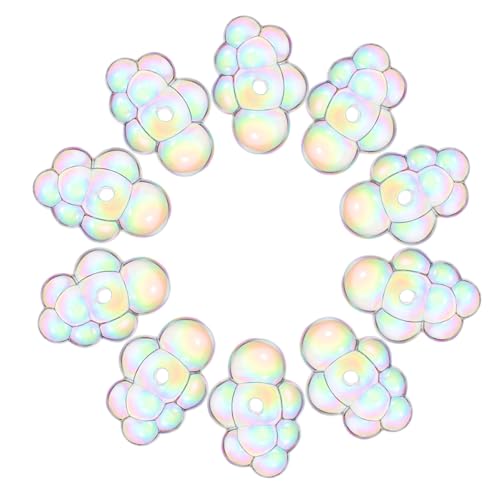 BELLIFFY 10 Stück Teiliges Wolken Spacer Perlen aus Acryl Robuste Farbbeständige Bastelperlen für DIY Schmuckherstellung Armbänder Halsketten Ohrringe Schlüsselanhänger Einzigartiges von BELLIFFY