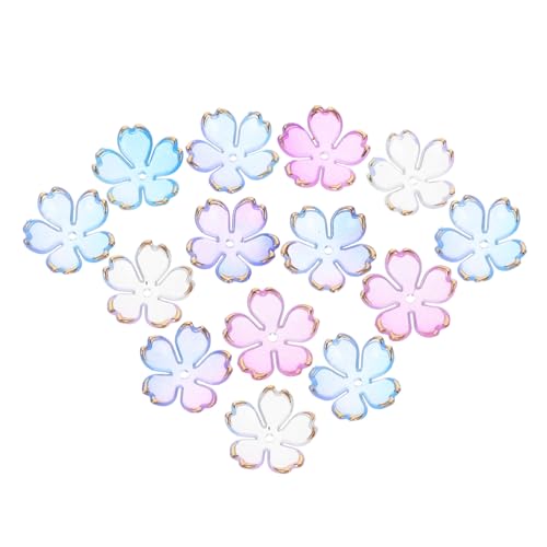 BELLIFFY 100 Stück Acrylkirschblüten Perlen Kirschblüte Blumenförmige Perlen Halskette Blumenperlen Kirschblütenschmuck aus Blütenblättern von BELLIFFY