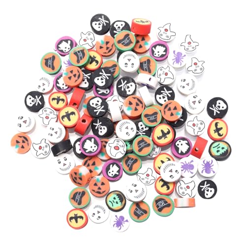 BELLIFFY 100 Stück Halloween Polymer Clay Perlen Mix für DIY Schmuckherstellung Lose Perlen Zubehör für Armbänder Halsketten Thematisch Gestaltete Bastelperlen für Erwachsene BELLIFFY 100 Stück Halloween Polymer Clay Perlen Mix für DIY Schmuckherstellung Lose Perlen Zubehör für Armbänder Halsketten Thematisch Gestaltete Bastelperlen für Erwachsene von BELLIFFY