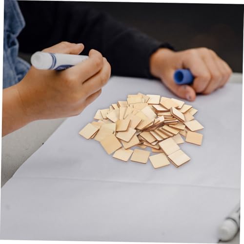 BELLIFFY 100 Stück Kleine Quadratische Holzklötze zum Basteln Unbehandelte Holzplatten für DIY Malprojekte Vielseitige Holzstücke für Kreative Kunst und Dekoration von BELLIFFY