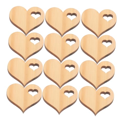 BELLIFFY 100 Stück Liebes Holzspäne, DIY Herzscheiben, Holzherzscheiben Zum Basteln, Herz, Unbehandelte Holzscheiben, Holzornamente, Holzscheiben, Unbehandelte Holzherzscheiben, Holzspäne von BELLIFFY