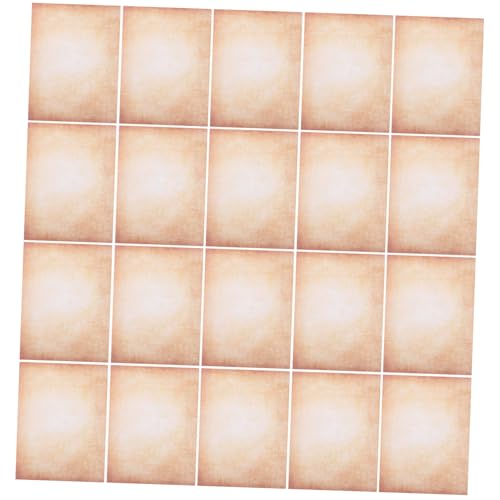 BELLIFFY 100 Stück Retro -handbuch -materialpapier Urkundenpapier Zum Ausdrucken Diplomarbeit Zum Schreiben Pergamentpapier Zum Schreiben Altmodisches Pergamentpapier Altes Modepapier Khaki von BELLIFFY
