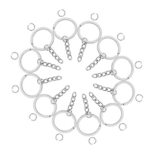 BELLIFFY 100 Stück Silber Keychain Ringe mit Flachen Splittingringen und Verstellbarer Glieder Kette für Diy Schmuck und Schlüsselanhänger Herstellung BELLIFFY 100 Stück Silber Keychain Ringe mit Flachen Splittingringen und Verstellbarer Glieder Kette für Diy Schmuck und Schlüsselanhänger Herstellung von BELLIFFY