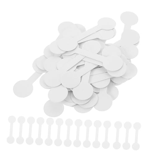 BELLIFFY 100 Stück Weiße Selbstklebende Schmuck etiketten Blanko Preisschilder für Ringe Halsketten Ohrringe Langlebige Papieranhänger zum Beschriften für Einzelhandel und Boutiquen von BELLIFFY
