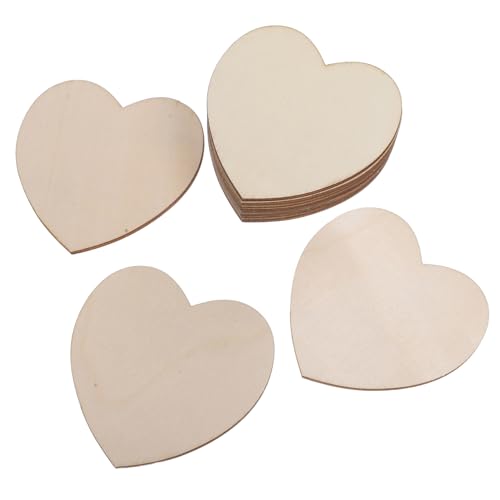 BELLIFFY 12 Stück Herzförmige Holzscheiben Naturholz Unbehandelte DIY Deko für Valentinstag Bastelprojekte Wohnaccessoires Große Holzherzen zum Bemalen von BELLIFFY