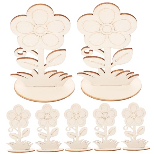 BELLIFFY 12 Stück Holzblumenornamente, Holzblumen Zum Bemalen, Unlackierte Holzblumenausschnitte, Holzhandwerk, Holzhandwerk, Unlackierte Leere Holzhandwerke, Holzblumen Für Kunsthandwerk, von BELLIFFY