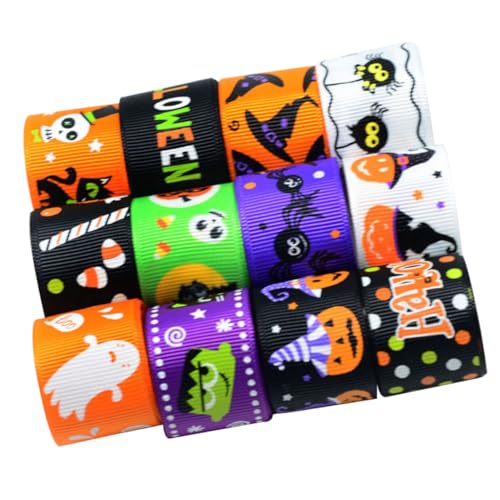 BELLIFFY 12 Stück Teiliges Breites Halloween Band Set mit Bedrucktem Motiv Strapazierfähig und Vielseitig für DIY Bastelarbeiten Geschenkdekorationen und Partygestaltung Geeignet BELLIFFY 12 Stück Teiliges Breites Halloween Band Set mit Bedrucktem Motiv Strapazierfähig und Vielseitig für DIY Bastelarbeiten Geschenkdekorationen und Partygestaltung Geeignet von BELLIFFY