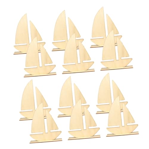 BELLIFFY 12 Stück Teiliges Segelboot förmige Holzscheiben Unfertige Holzstücke für DIY Bastelprojekte Leichte Glatte Holzplatten zum Bemalen und Dekorieren Rustikale Deko für Zuhause und von BELLIFFY