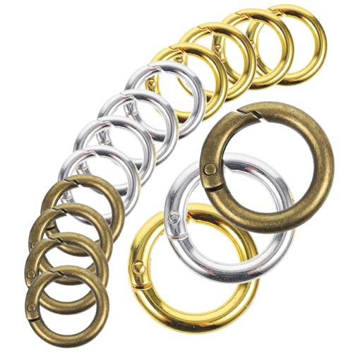 BELLIFFY 15 Stück Federschnallen Armband, Runder Karabiner, Schlüsselanhänger, Federverschluss, DIY Tasche, Federringe, Verschlussringe, Federschnallen, Runder Federring, von BELLIFFY