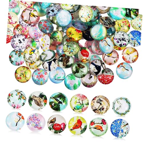 BELLIFFY 150 Stück Teiliges Glas Flach Rund mit Farbgestaltung Bunte Edelstein DIY Schmucksteine für Handarbeiten Feine Oberfläche für Armband Schmuckherstellung von BELLIFFY