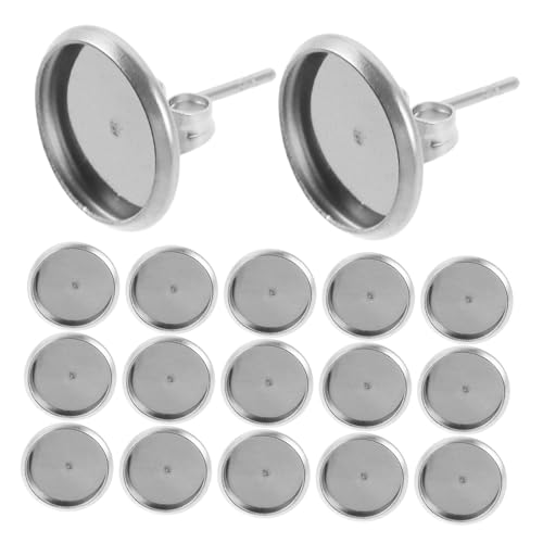 BELLIFFY 180 Stück Ohrstecker Mit Edelsteinbecken Ohrsteckerfassungen Aus Metall Schmuckzubehör Lünettentablett Metalltablett Basis Für Schmuck Flache Lünetten Ohrringrohlinge von BELLIFFY