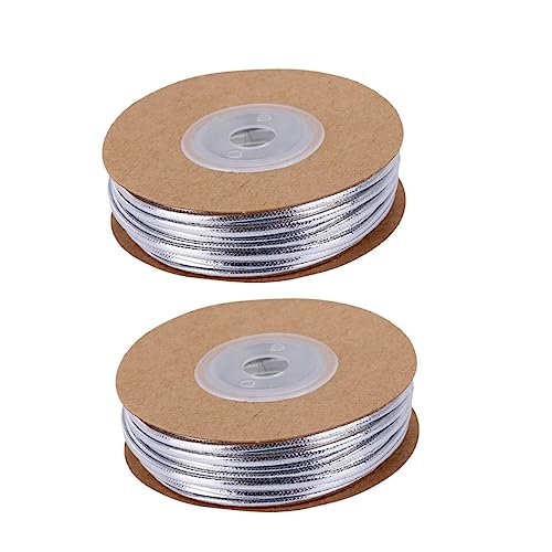 BELLIFFY 2 Rollen Flaches Schmuckband Silberfarbene Lederschnur für DIY Armbänder Halsketten Schmuckherstellung Basteln BELLIFFY 2 Rollen Flaches Schmuckband Silberfarbene Lederschnur für DIY Armbänder Halsketten Schmuckherstellung Basteln von BELLIFFY