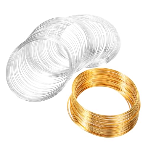 BELLIFFY 2 Rollen Professioneller Schmuckdraht Edelstahlbasteldraht Flexibel Langlebig für DIY Schmuckherstellung Perlen Armband Halskette Bastelprojekte in Gold und Silber von BELLIFFY