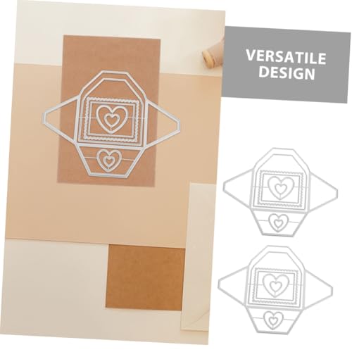 BELLIFFY 2 Stück Carbon Steel Metall Stanzformen Herz Umschlag Rahmen Stanzschablonen Prägeschablonen für Scrapbooking Kartenherstellung DIY Papierbasteln Langlebig Scharf von BELLIFFY