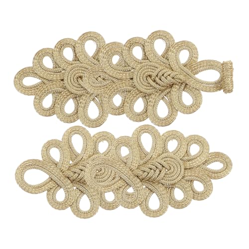 BELLIFFY 2 Stück Chinesische Knöpfe Goldfarbene Retro Verschlussknöpfe Handgefertigte Knotenverschluss Knöpfe für Mäntel Anzüge Cheongsam DIY Kleidungsdekoration BELLIFFY 2 Stück Chinesische Knöpfe Goldfarbene Retro Verschlussknöpfe Handgefertigte Knotenverschluss Knöpfe für Mäntel Anzüge Cheongsam DIY Kleidungsdekoration von BELLIFFY