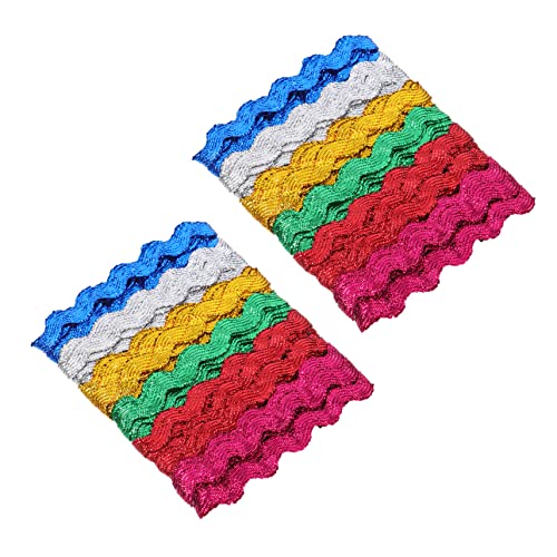 BELLIFFY 2 Stück Gurtband Mit Wasserwellenrand, DIY Spitzenmaterial, Fransenbesatz, Biegefransenbesatz, DIY Band, DIY Kleidungskantenbesatz Zum Nähen Von Kleidung, Gewellter Besatz, DIY von BELLIFFY