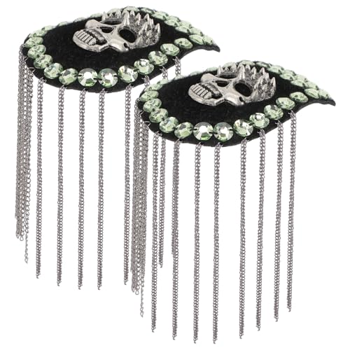 BELLIFFY 2 Stück Punk Schulterklappen mit Totenkopf Quaste Epauletten Kostüm Zubehör Abnehmbar Langlebig für Jacken Kostümpartys Bühnenauftritte BELLIFFY 2 Stück Punk Schulterklappen mit Totenkopf Quaste Epauletten Kostüm Zubehör Abnehmbar Langlebig für Jacken Kostümpartys Bühnenauftritte von BELLIFFY