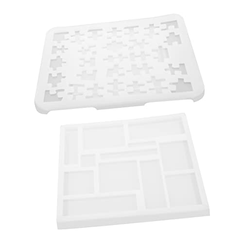 BELLIFFY 2 Stück Teiliges DIY Silikon Gießform Geometrische Puzzleform Flexible Epoxidharz Gießform für Schmuckherstellung Handwerk Kunstprojekte von BELLIFFY