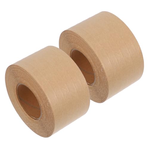 BELLIFFY 2 Stück Verstärktes Wasseraktiviertes Kraftpapier Klebeband Braun Reißfest Stark Haftend Vielseitig für Büro Verpackung Versand Karton von BELLIFFY