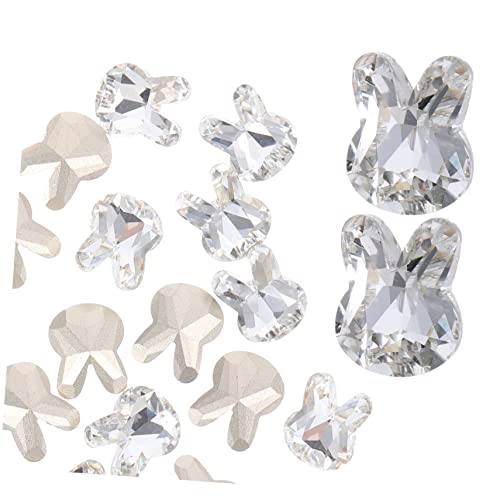 BELLIFFY 20 Stück Nagel Diamant Schmuck, Cartoon Nagelkunst Charms, Maniküre Dekore, Maniküre Aufkleber, Cartoon Nagel Ornamente, Silberne Perlen Für Nägel, Kristall Nagel Dekore, von BELLIFFY