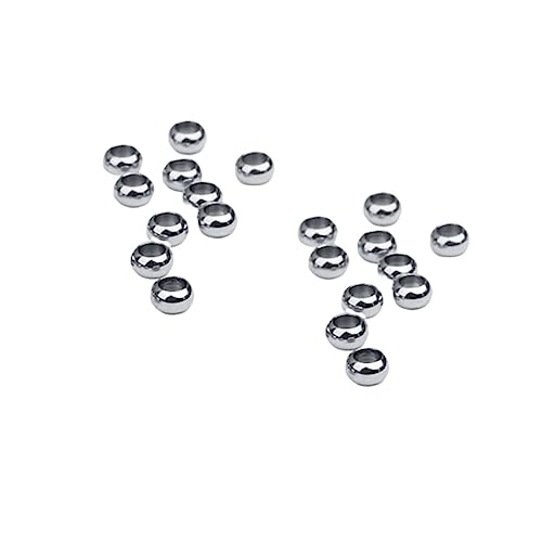BELLIFFY 20 Stück Spacer Perlen Durchmesser mit Großem Loch Runde Silber Perlen für Schmuckherstellung DIY Bastelperlen für Armbänder Halsketten und Ohrringe von BELLIFFY