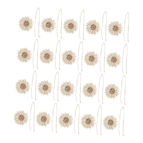 BELLIFFY 20 Stück Teiliges Holz Sonnenblumen zum Basteln Naturbelassene Holzblumen zum Bemalen DIY Holzdeko für Garten und Innenbereich Handliche für Kreative Wohnraumgestaltung von BELLIFFY