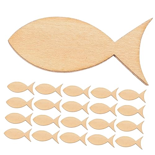 BELLIFFY 200 Stück Massiver Holzfisch, Unvollendete DIY Fischausschnitte, DIY Malerei, Dekoration, Holzfischhandwerk, Tier, Unvollendetes Holz, DIY Scheiben, Unvollendete Holzanhänger, von BELLIFFY