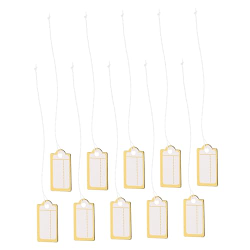 BELLIFFY 200 Stück Schmuck Preisschilder mit Schnur Kleine Papieranhänger für Preiskennzeichnung Beschreibbare Etiketten für Schmuck Kleidung und Lagerverwaltung von BELLIFFY