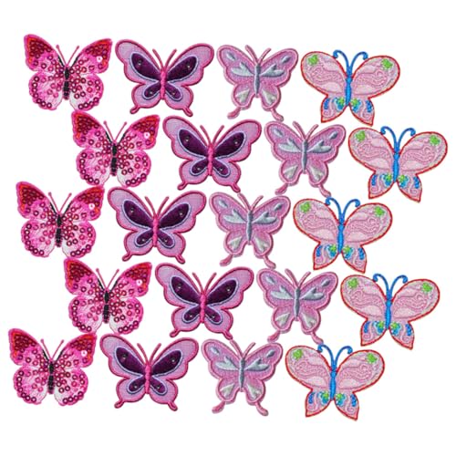 BELLIFFY 20stücke Schmetterlings Aufnäher Bügelpatches Für Kleidung Diy Dekoration Verschiedene Designs Für Bekleidung Taschen Und Accessoires Pflegeleichte Hochwertige Stoffapplikationen von BELLIFFY