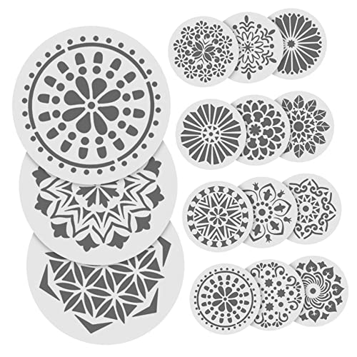BELLIFFY 24 Stück Teiliges Mandala Schablonen DIY Wandmalerei Vorlage für Bastelprojekte Wiederverwendbare Schablonen Robustem für Wände und Dekoration von BELLIFFY