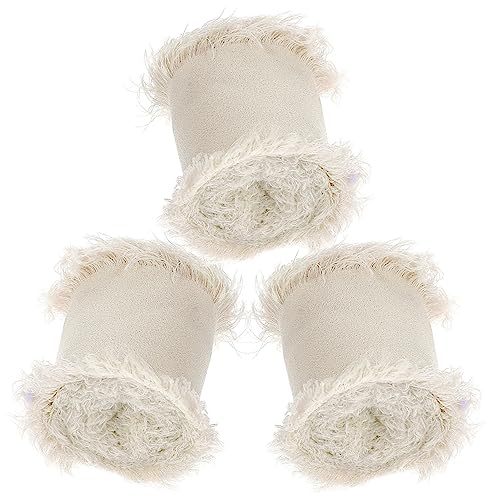 BELLIFFY 3 Rollen Chiffongürtel Mit Rohkante, Kopfbedeckung, DIY Band, Haarklammerband, DIY Bastelband, Schleifenknotenherstellung, Bänder, Blumenstrauß, DIY Bänder, DIY von BELLIFFY
