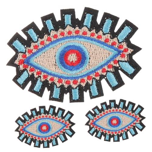 BELLIFFY 3 Stück Aufbügelbare Evil Eye Patches Dekorative Langlebige und Hautfreundliche Stoffflicken für Jacken Hüte Rucksäcke und DIY Kleidung Reparatur von BELLIFFY