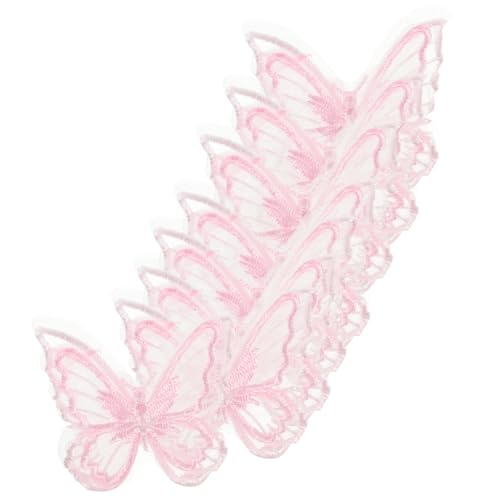 BELLIFFY 30st Mesh-schmetterlingsaufnäher Schmetterlingsapplikationen Stickereiflecken Dekorativer Schmetterling Gefälschter Schmetterling Schmetterlingsstoff Hutzubehör Rosa Organza BELLIFFY 30st Mesh-schmetterlingsaufnäher Schmetterlingsapplikationen Stickereiflecken Dekorativer Schmetterling Gefälschter Schmetterling Schmetterlingsstoff Hutzubehör Rosa Organza von BELLIFFY