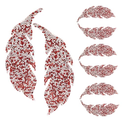 BELLIFFY 4 Paar Strass Patches, Dekorative Patches Für Kleidung, Kompakte Bügelflicken, Dekorative Hutflicken, Kleidungsflicken, Kompakte Hutflicken, DIY Mantelflicken, Aufnäher Zum von BELLIFFY