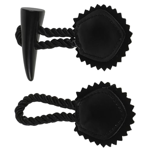 BELLIFFY 4 Paare Harz Knebelknöpfe für Mäntel Schwarzer Baumharz knebelverschluss Langlebige Annähbare Knöpfe Minimalistisches Design für Damenjacken Strickjacken und Kinderbekleidung von BELLIFFY