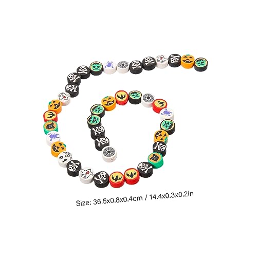 BELLIFFY 40 Stück Teiliges Polymer Clay Schmuckperlen mit Halloween Kürbis und Motiven Langlebige DIY Armbandperlen für Kreative Schmuckherstellung und Bastelprojekte von BELLIFFY