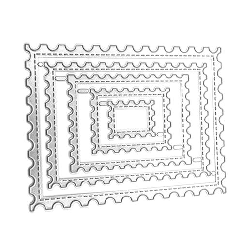 BELLIFFY 5 Stück Robuste Metall-stanzformen Rechteckige Rahmen Stanzschablonen aus Carbonstahl für Scrapbooking Kartenherstellung Album DIY Bastelbedarf von BELLIFFY