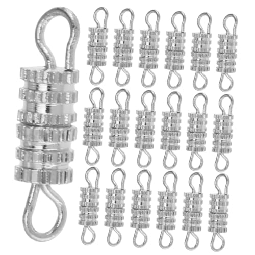 BELLIFFY 50 Stück Schraubverschluss Schmuckverschlüsse aus Kupfer Silber für Halsketten Armbänder DIY Schmuckherstellung Einfache Montage und Sichere Verbindung von BELLIFFY
