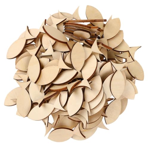 BELLIFFY 50Stücke DIY Holzfische Unbeschichtet Mini Fischförmige Holzscheiben für Kreative Malprojekte Blanko für Dekoration und Handarbeiten mit Familie und Freunden von BELLIFFY