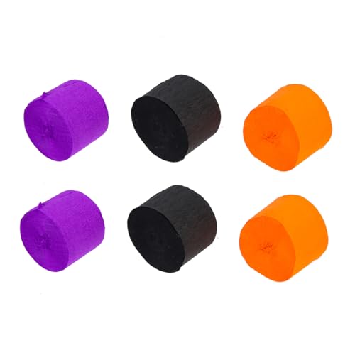 BELLIFFY Halloween-dekoration Krepp-luftschlangen-rollen 6 Stück Orange Luftschlangen BELLIFFY Halloween-dekoration Krepp-luftschlangen-rollen 6 Stück Orange Luftschlangen von BELLIFFY