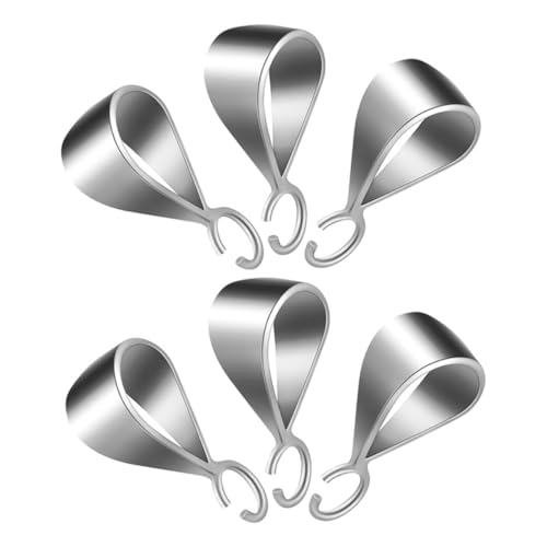BELLIFFY 6 Stück Teiliges Sterling Silber Schmuckverschluss mit Bohrung Langlebiger Anhängerhalter für Halsketten Sicherer Verschluss für Casual und Formelle Anlässe von BELLIFFY