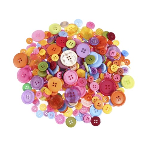 BELLIFFY 600 Stück Teiliges Harzknöpfe Löchern Vielseitige Nähknöpfe für DIY Bastelprojekte Scrapbooking Kleidung Verzierung und Handarbeit Langlebig und Wasserfest von BELLIFFY