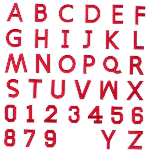 BELLIFFY 72 Stk. Teiliges Bügelbuchstaben und Zahlen aus Roter Besticktem Polyester Robuste Aufnäher zum Aufbügeln oder Nähen Vielseitig für Kleidung Hüte Socken Jeans DIY Textilien BELLIFFY 72 Stk. Teiliges Bügelbuchstaben und Zahlen aus Roter Besticktem Polyester Robuste Aufnäher zum Aufbügeln oder Nähen Vielseitig für Kleidung Hüte Socken Jeans DIY Textilien von BELLIFFY