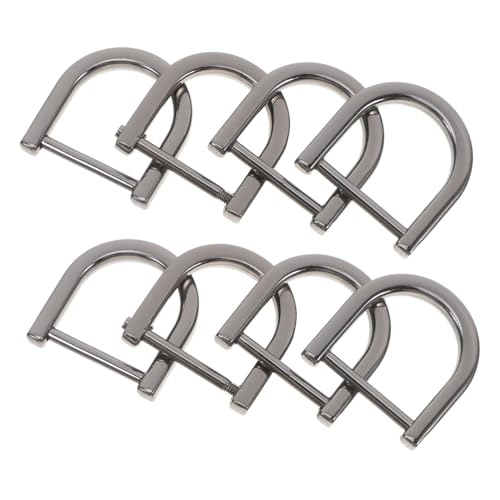 BELLIFFY 8 Stück Mehrzweck-metall-d-ring, Halbrunder D-ring Für Hardware, Taschen, Ring, Hand-diy-zubehör, Schwarz, Grau von BELLIFFY
