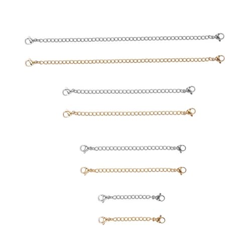 BELLIFFY 8 Stück Teiliges Edelstahl Kettenverlängerungs Verstellbare Schmuckverlängerungsketten mit Karabinerverschluss für Halsketten Armbänder und DIY Schmuckherstellung Langlebig und BELLIFFY 8 Stück Teiliges Edelstahl Kettenverlängerungs Verstellbare Schmuckverlängerungsketten mit Karabinerverschluss für Halsketten Armbänder und DIY Schmuckherstellung Langlebig und von BELLIFFY