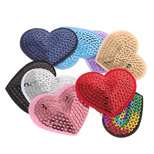 BELLIFFY 9 Stück Teiliges Selbstklebende Herz Aufnäher mit Pailletten Dekorative Stickapplikationen zum Aufnähen und Verzieren von Kleidung Jeans Taschen Rucksäcken zum Reparieren und BELLIFFY 9 Stück Teiliges Selbstklebende Herz Aufnäher mit Pailletten Dekorative Stickapplikationen zum Aufnähen und Verzieren von Kleidung Jeans Taschen Rucksäcken zum Reparieren und von BELLIFFY