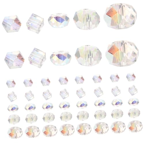 BELLIFFY 90 Stück Transparente Ab Farbige Perlen, DIY Schmuckherstellung, Perlen Zum Basteln, Handarbeitsperlen, Charms Perlen, DIY Schmuck, Lose Perlen, Glasperlen, Glasperlen Zum von BELLIFFY
