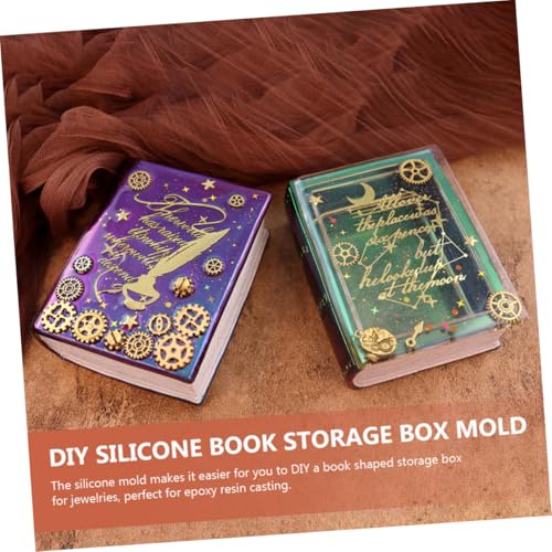 BELLIFFY DIY Silikonform für Aufbewahrungsbox Buchform Wiederverwendbar Antihaftbeschichtet Langlebig Praktisch für Epoxidharz Gießen und Kreative Bastelprojekte von BELLIFFY