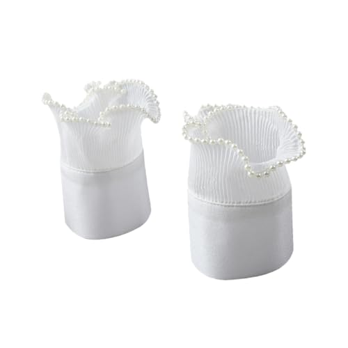 BELLIFFY Elegante Damen Handgelenkmanschetten mit Perlenbesatz Atmungsaktive Fake Ärmel Manschetten Verstellbare Plissee designs Modische Accessoires für Blusen und Kleider von BELLIFFY